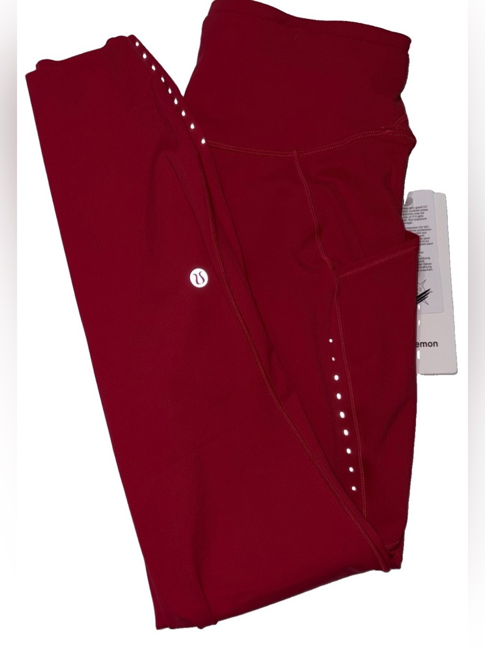 NWT LULULEMON  SIZE 6 FAST & FREE HIGH RISE 25”L TIGHT*POCKETS OXFORD RED